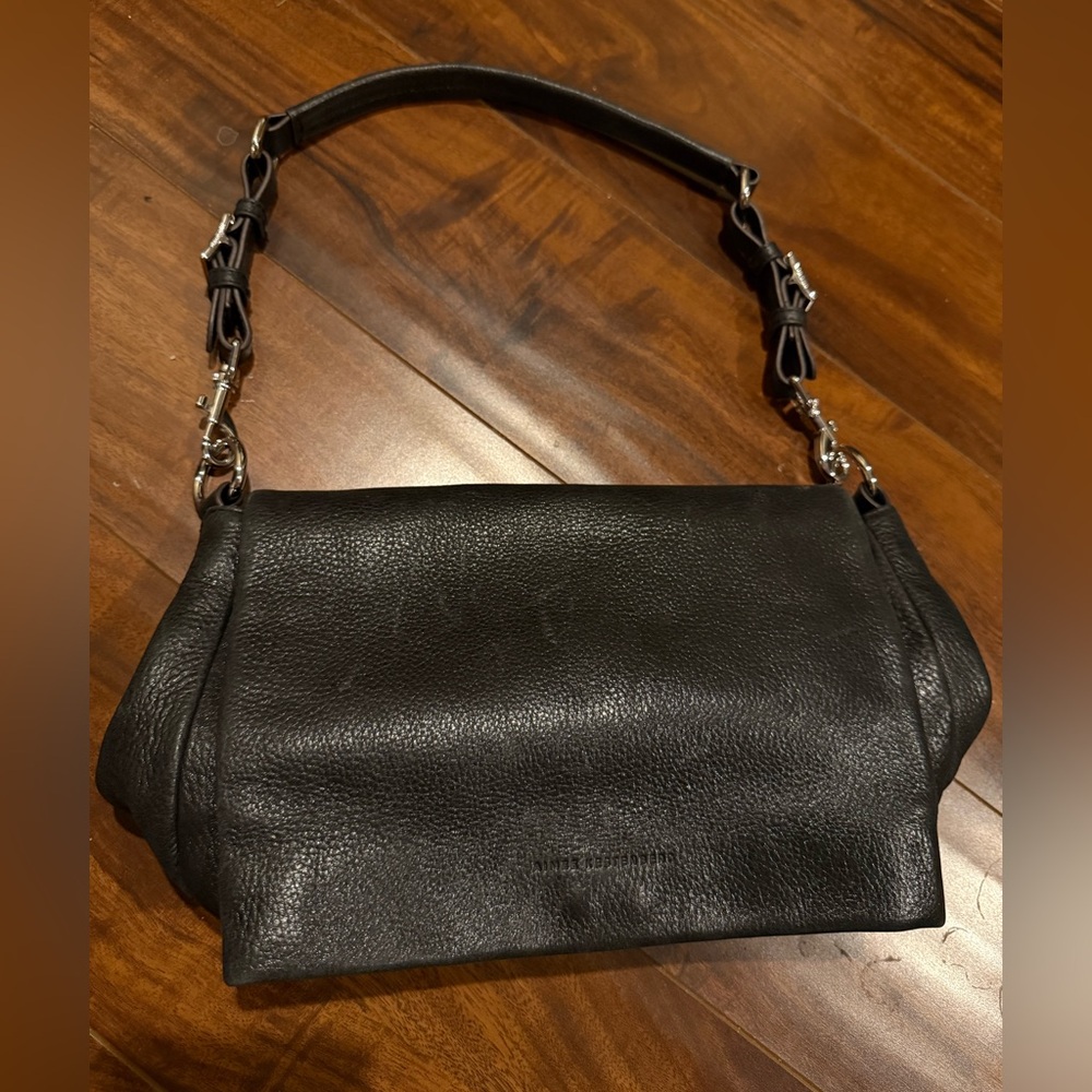 Aimee Kestenberg Black Leather Shoulder Bag with Attachable Straps